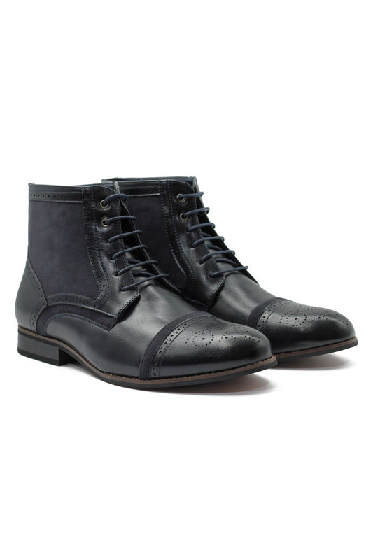 SUEDE & LEATHER TWO TONE BROGUES