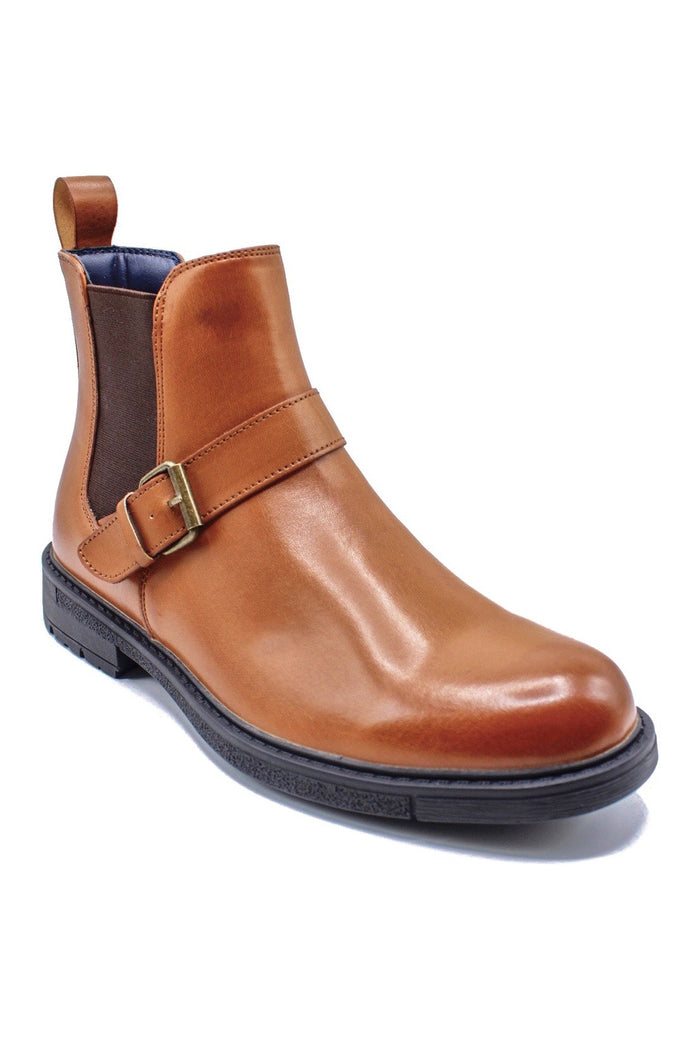 TAN BROWN DEALER BIKER STRAP BOOTS