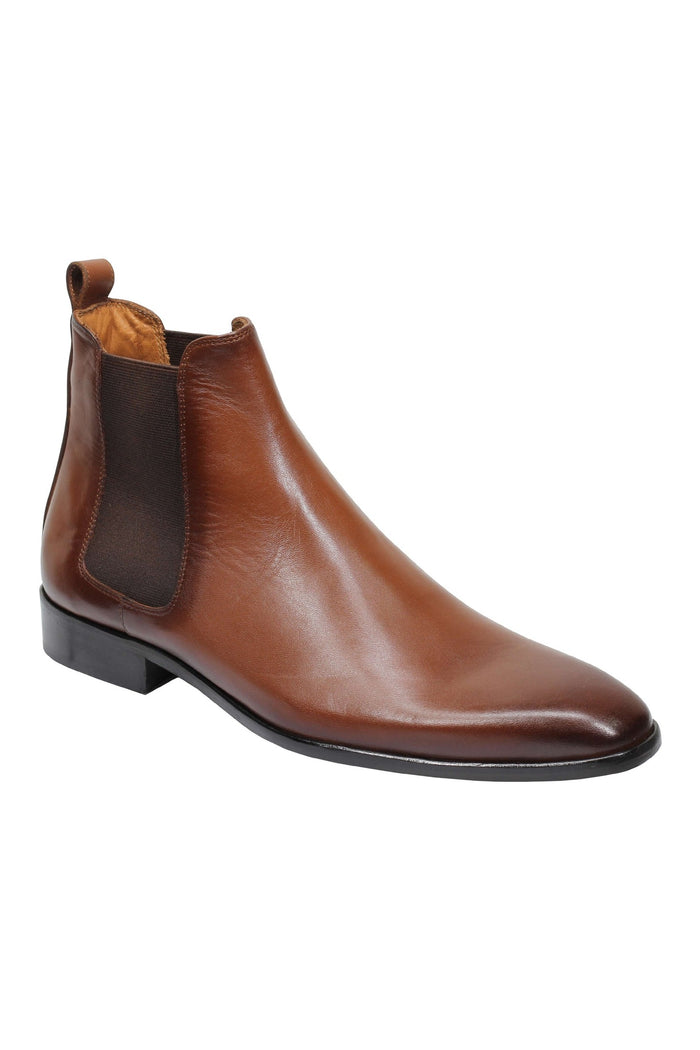 TAN CALF LEATHER CHELSEA BOOTS