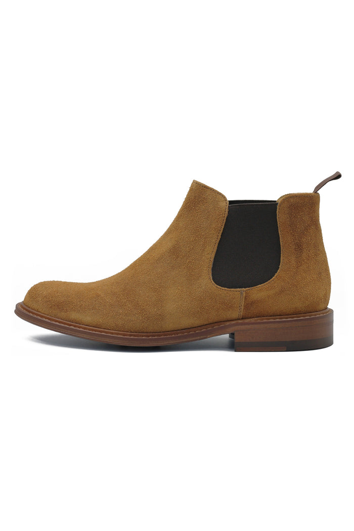 TAN ITALIAN SUEDE LEATHER CHELSEA BOOTS
