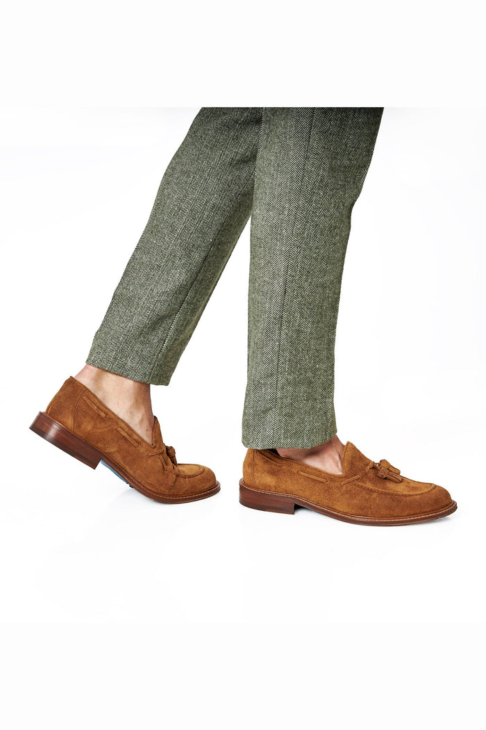 TAN ITALIAN SUEDE TASSEL LOAFER