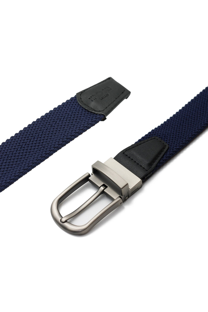 TAN & NAVY REVERSIBLE STRETCH BELT