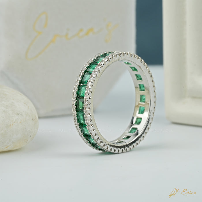 The Jade - Green Lab Grown Diamond Eternity Band