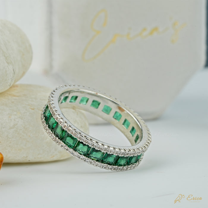 The Jade - Green Lab Grown Diamond Eternity Band