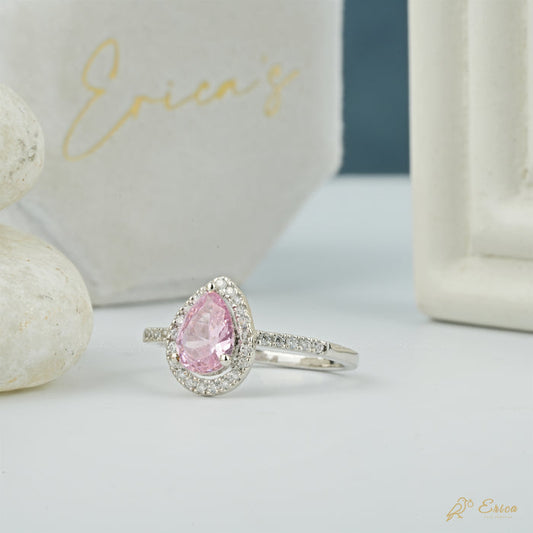 The Rosé - Pink Pear Lab Grown Diamond Halo Ring