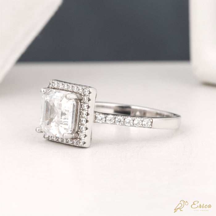 The Valencia - Asscher Cut Classic Lab Grown Diamond Halo Ring