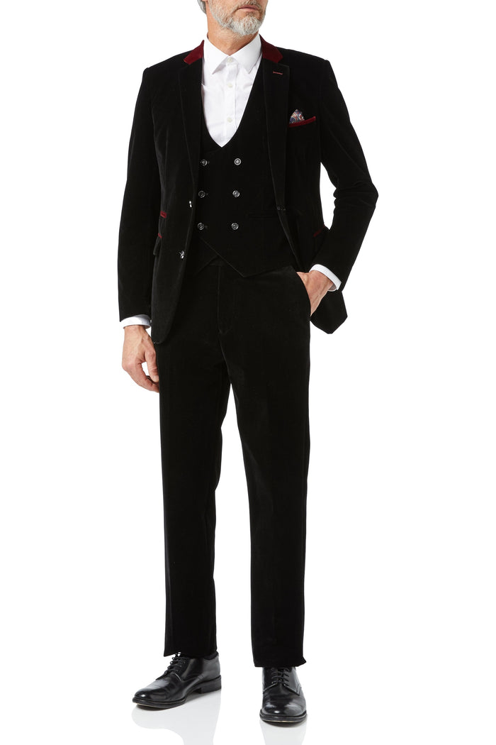 TIM - Black Velvet 3 Piece Wedding Suit