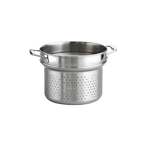 Tramontina Stainless Steel Pasta Strainer Insert for Pot, Basket compatible with 8 - Quart Stock Pot - electronicsexpo.com - Sauce Pans & Sauciers