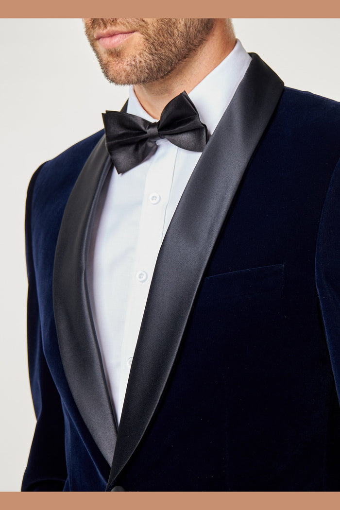 TUXEDO GARY - NAVY SOFT VELVET JACKET
