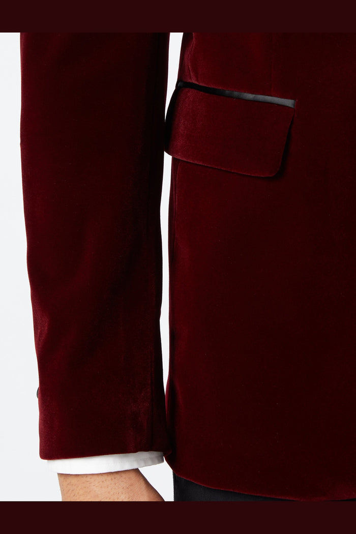 TUXEDO SAM - Burgundy Soft Velvet Jacket