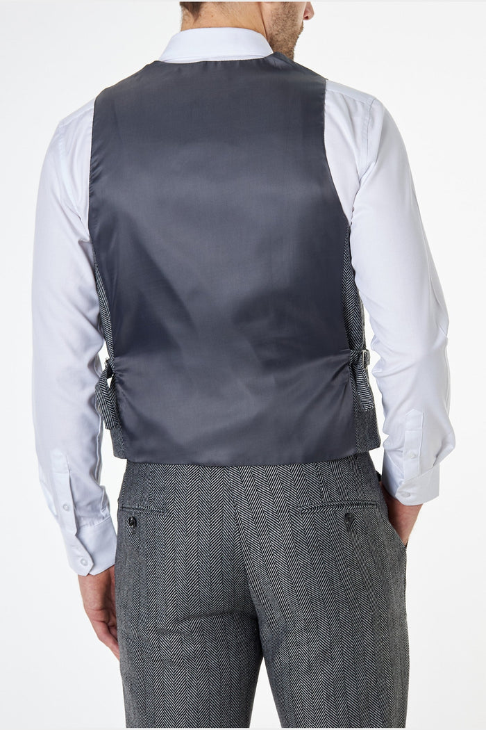 Tyler - Grey Tweed Double Breasted Waistcoat