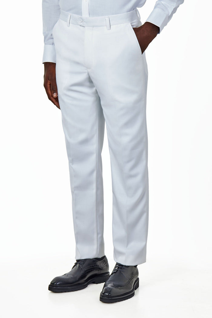 WHITE TAILORED FIT SUIT TROUSERS