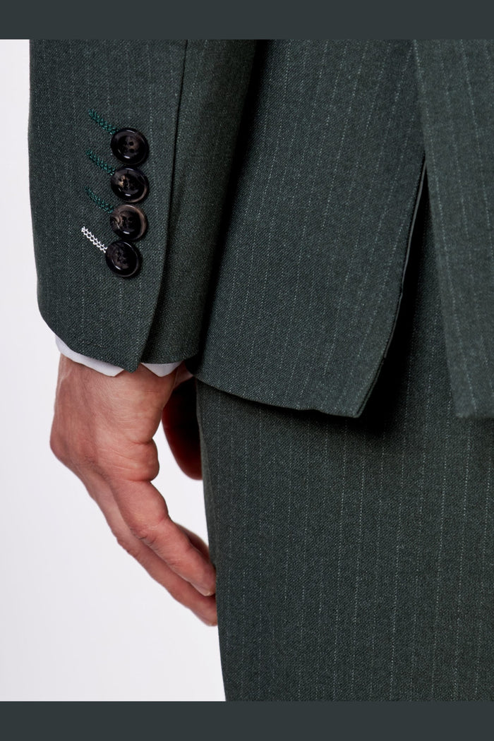 WILLIAM – GREEN DOUBLE BREASTED PINSTRIPE JACKET