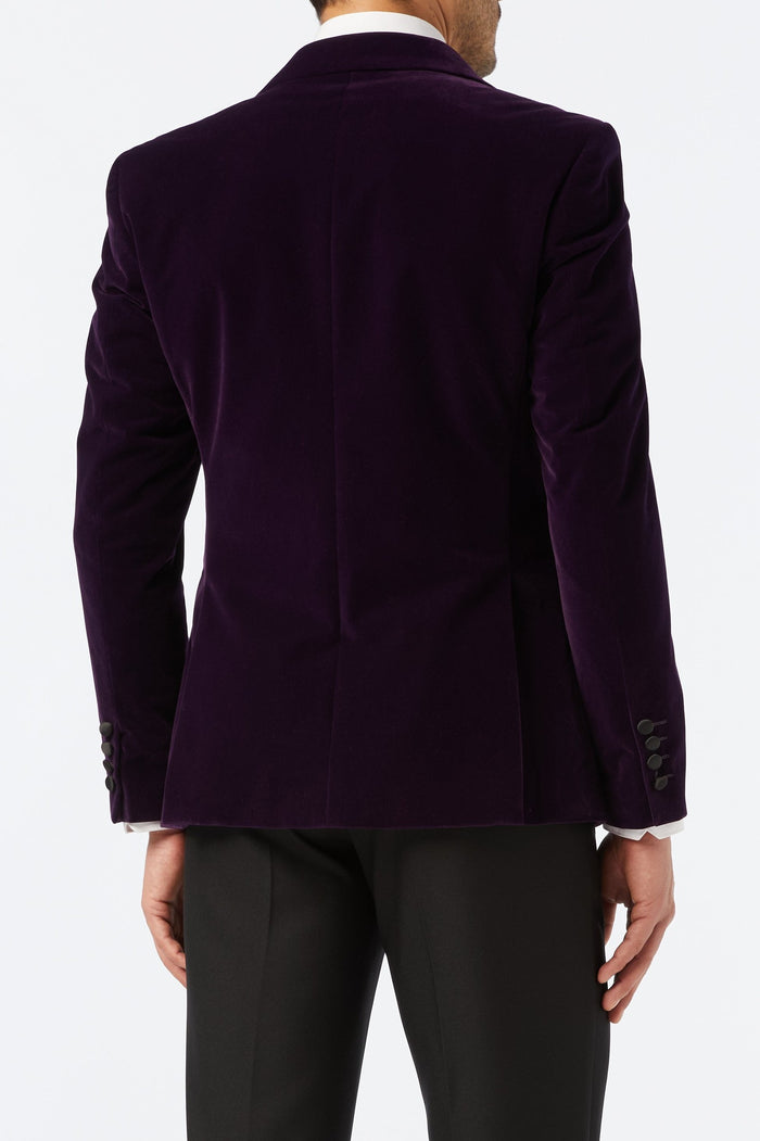 WILLS - Purple Soft Velvet Dinner Jacket