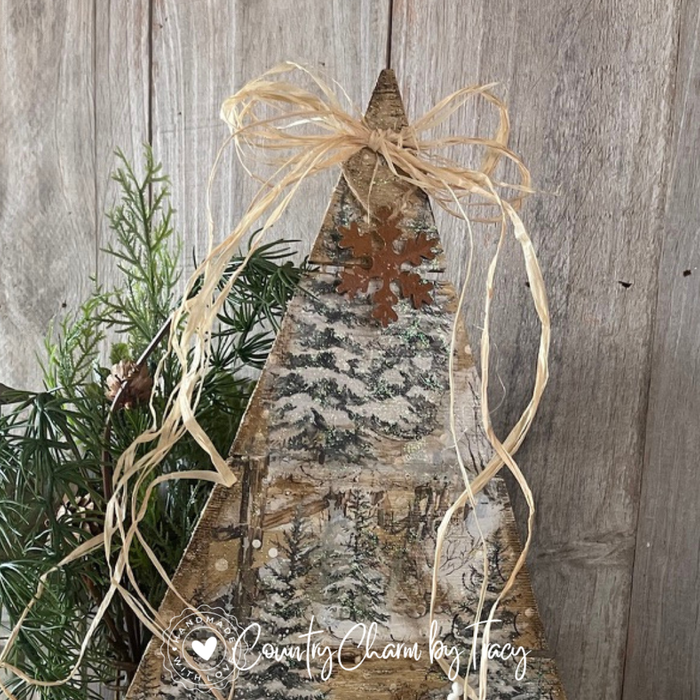 Woodland Winter Animals Wooden Tree – 15" x 9"