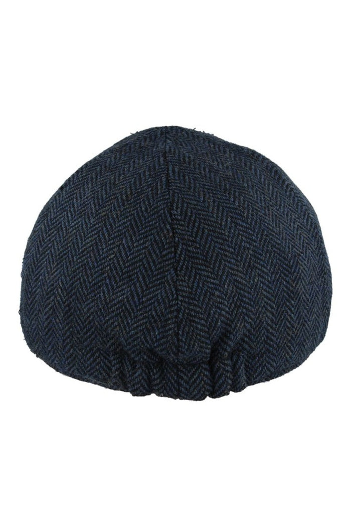 WOOL BLEND HERRINGBONE DUCKBILL FLAT CAP