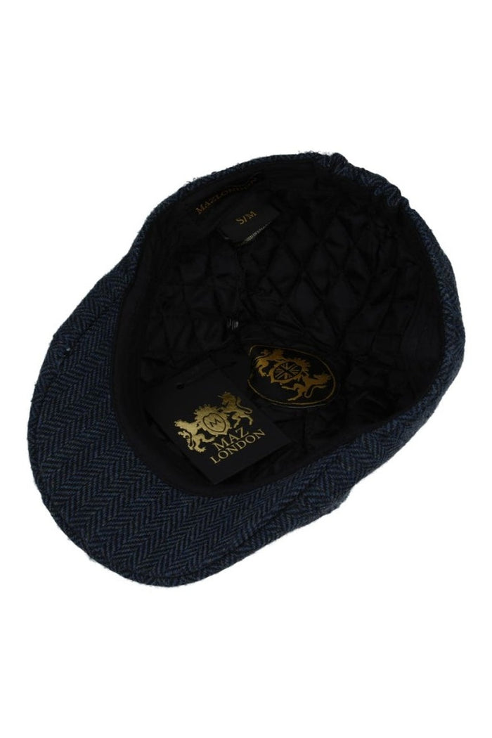 WOOL BLEND HERRINGBONE DUCKBILL FLAT CAP