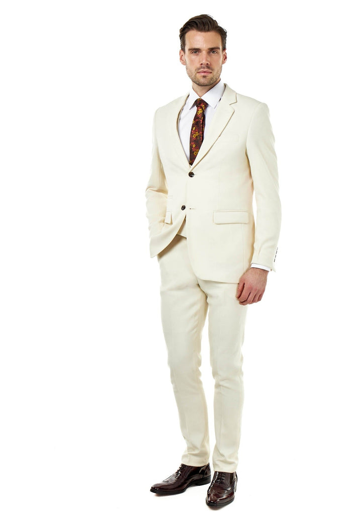 ZAK – TAILORED 2 PIECE SUIT IN CREAM HONEYCOMB