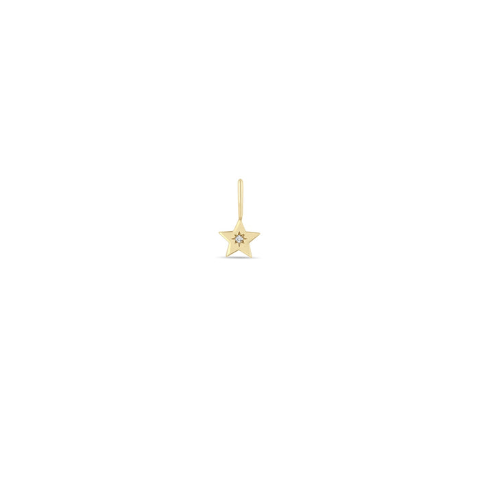 Zoe Chicco Midi Bitty Star Diamond Charm 14K Yellow Gold