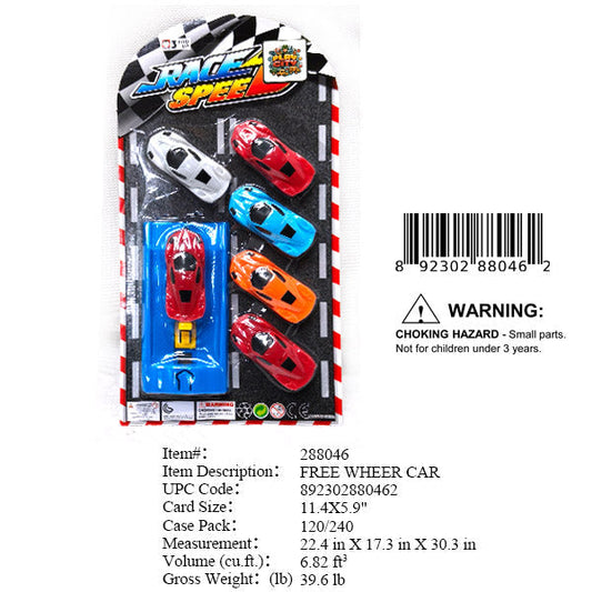 11.4X5.9"6PC F/W SPORT CAR PLAY SET