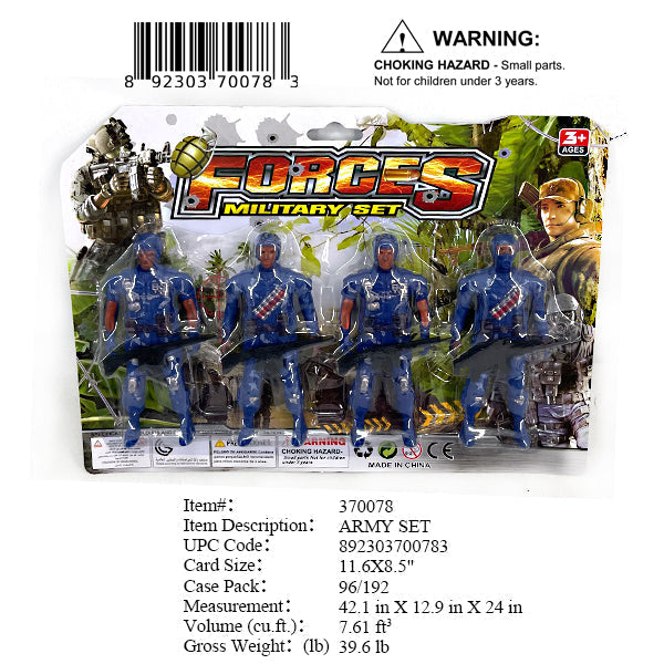 11.6X8.5"4PC SOLDIER ACTION FIG. PLAY  SET