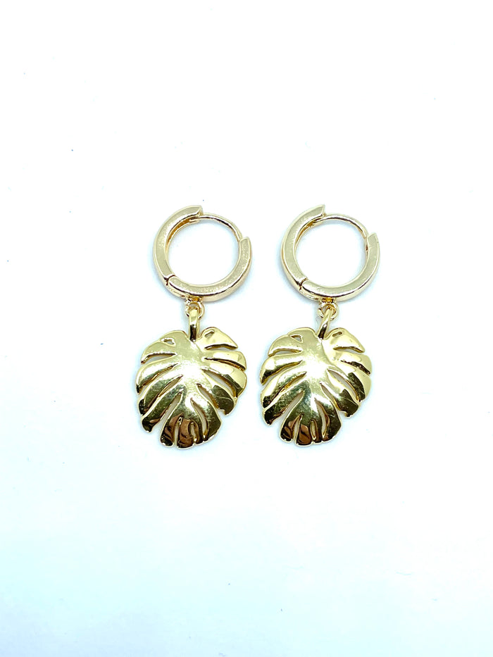 14K Gold Filled Palm Leaf Earring Huggies