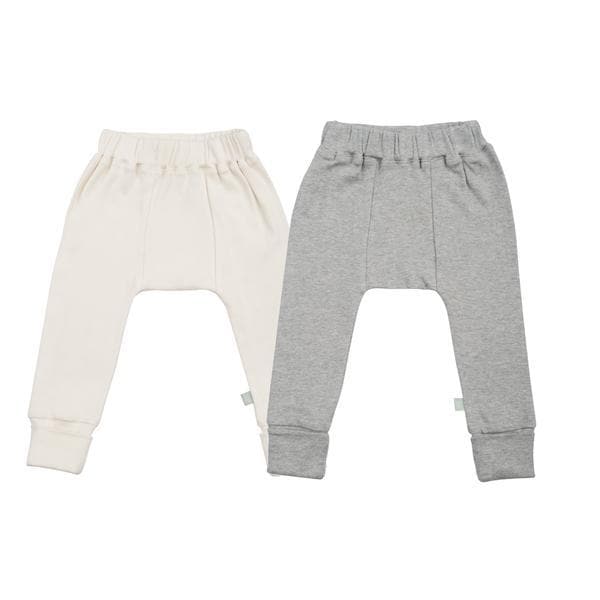 2 pc. pants set | ivory & heather grey