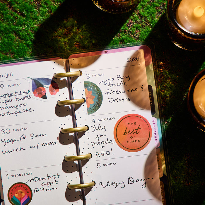 2030 Floral Energy Customizable Planner - Skinny Mini Horizontal Layout - 12 Months