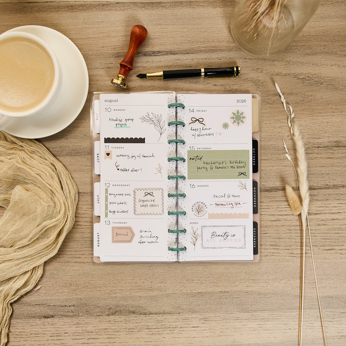 2029 Heritage Charm Customizable Planner - Skinny Classic Horizontal Layout - 12 Months