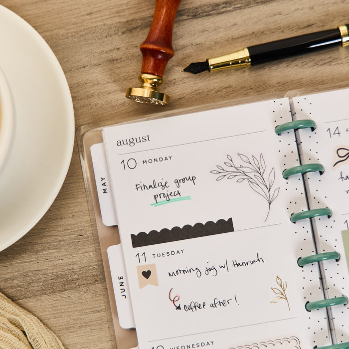 2030 Heritage Charm Customizable Planner - Skinny Classic Horizontal Layout - 12 Months