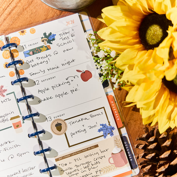 2031 Seasonal Charm Customizable Planner - Skinny Classic Horizontal Layout - 12 Month