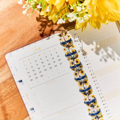 2033 Seasonal Charm Customizable Planner - Skinny Classic Horizontal Layout - 12 Month