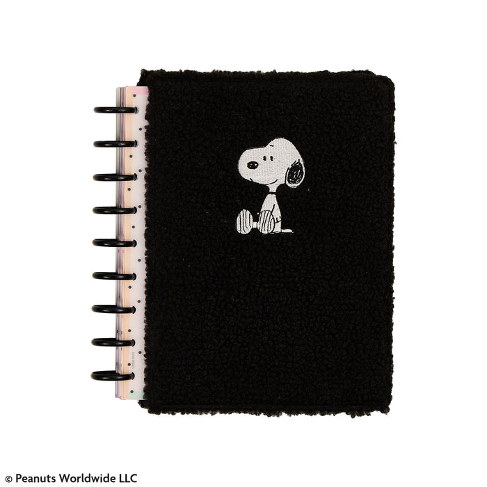 2027 SPECIALTY PEANUTS™ Customizable Planner - Classic Dashboard Layout - 12 Months with black textured Snoopy cover and disc binding