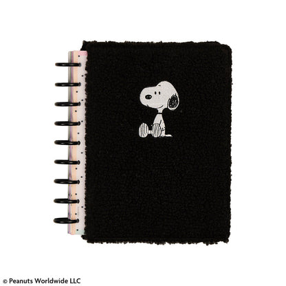 2027 SPECIALTY PEANUTS™ Customizable Planner - Classic Dashboard Layout - 12 Months with black textured Snoopy cover and disc binding