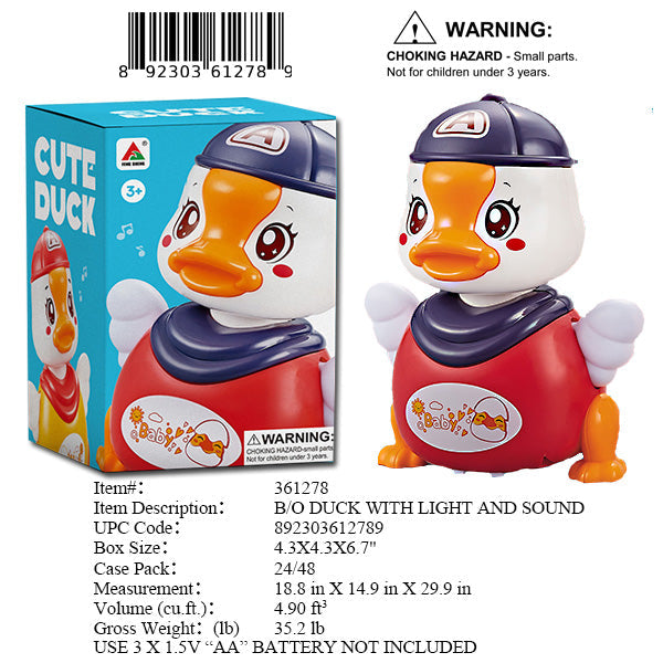 4.3X4.3X6.7"B/O IC BUMPNGO BABY DUCK