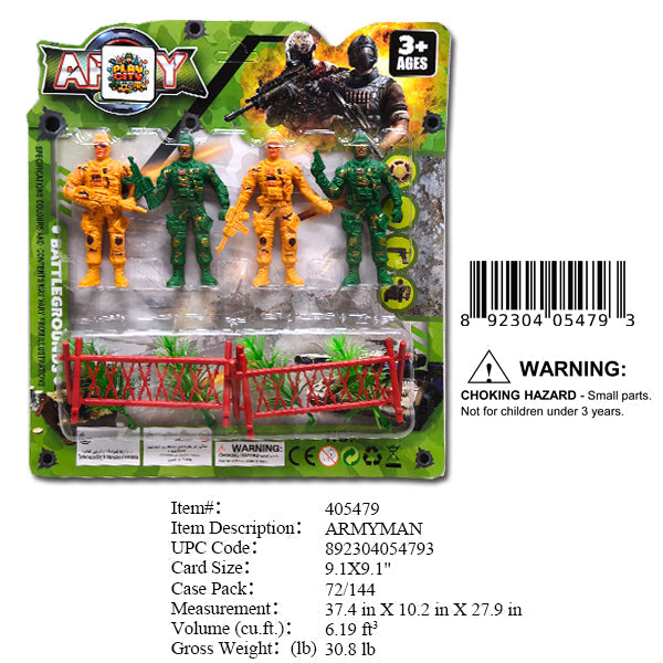 9.1X9.1"ARMY SOLDIER PLAY SET
