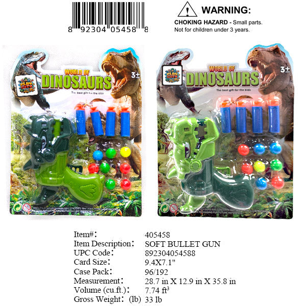 9.4X7.1"SOFT DART & BALL DINO GUN SET