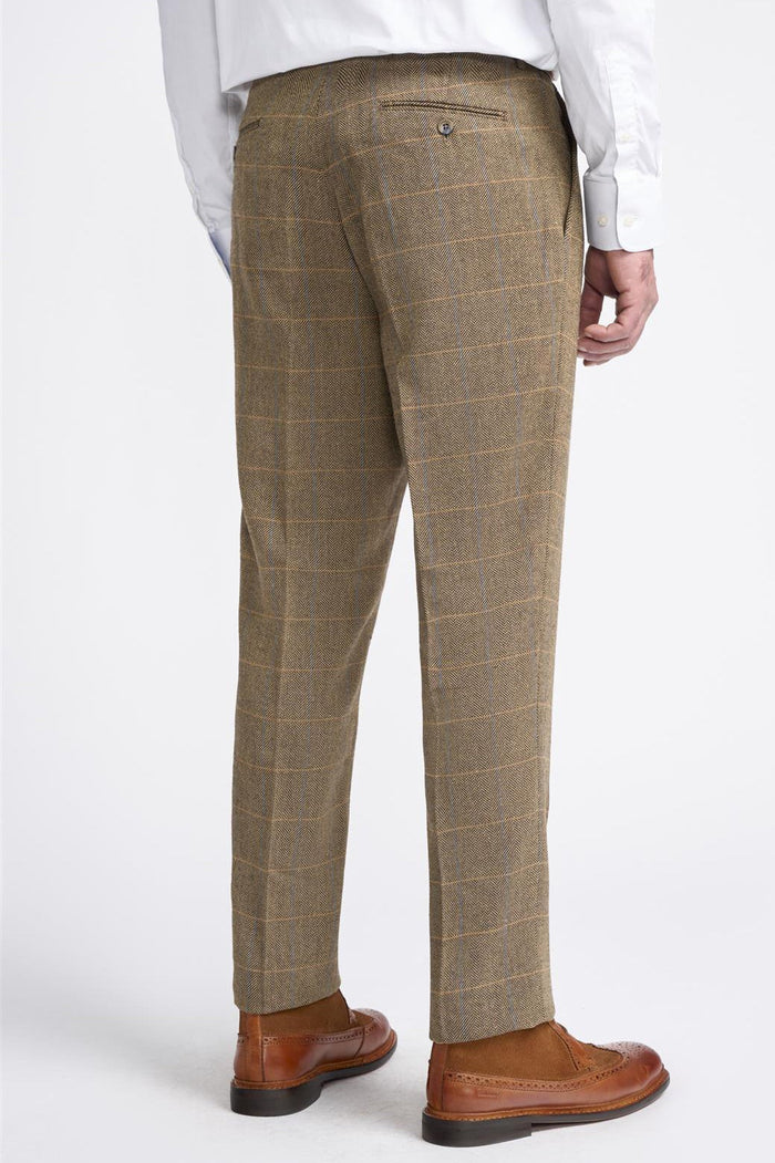 MENS ALBERT BROWN TWEED THREE PIECE SUIT