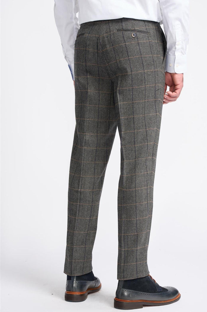MENS ALBERT GREY TWEED THREE PIECE SUIT
