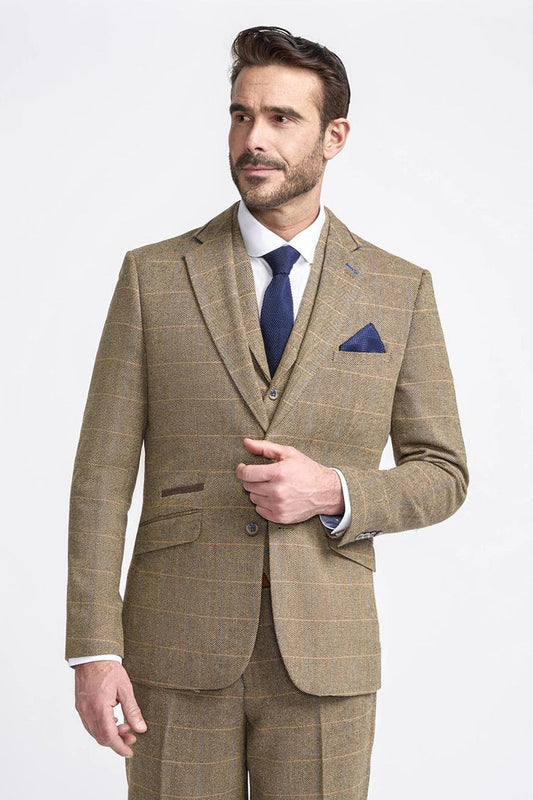 ALBERT BROWN CHECK TWEED BLAZER