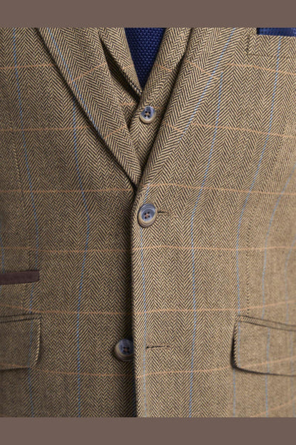 ALBERT BROWN CHECK TWEED BLAZER
