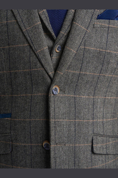 ALBERT GREY CHECK TWEED BLAZER
