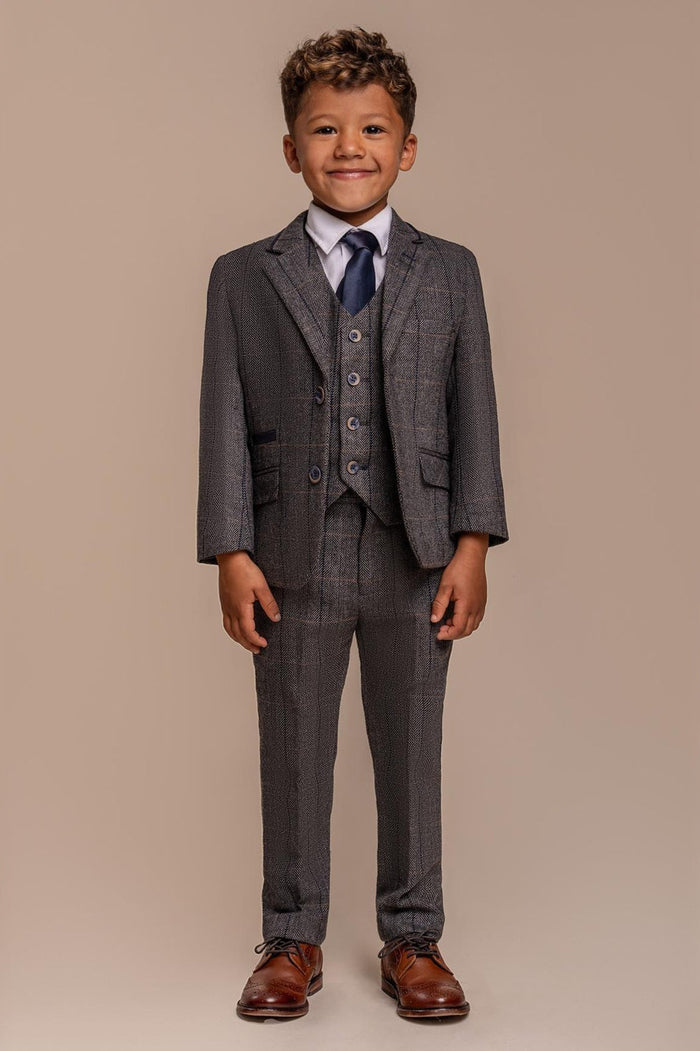 ALBERT GREY CHECK TWEED BOYS SUIT