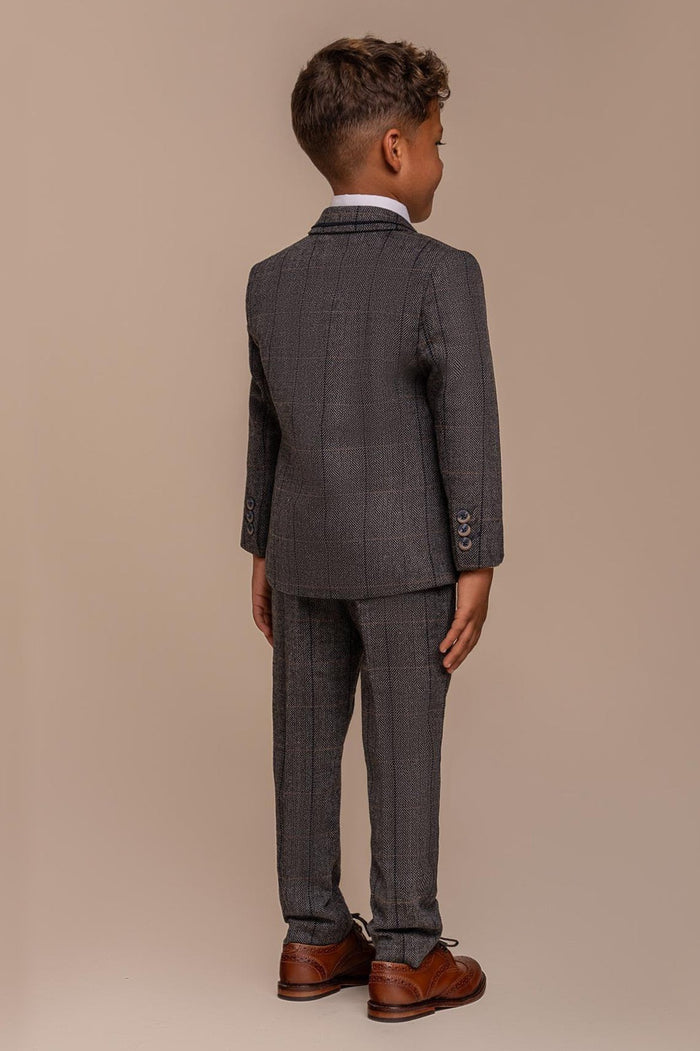 ALBERT GREY CHECK TWEED BOYS SUIT