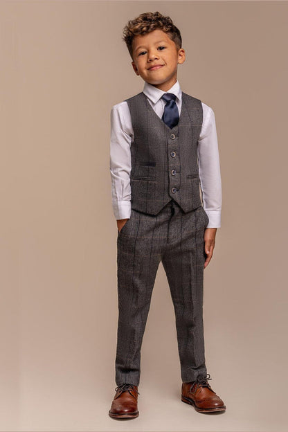 ALBERT GREY CHECK TWEED BOYS SUIT