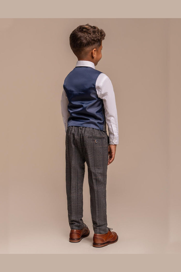 ALBERT GREY CHECK TWEED BOYS SUIT