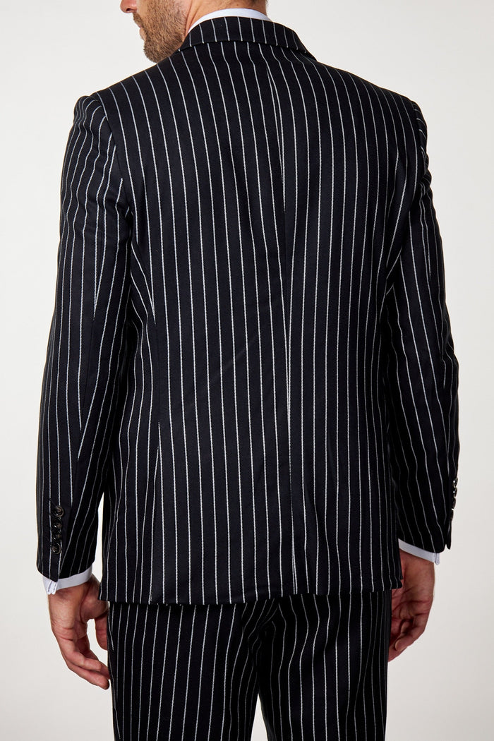 ALFRED - Black Chalk Stripe Double Breasted Suit