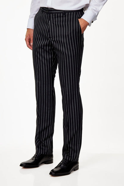 ALFRED - Black Chalk Stripe Double Breasted Suit