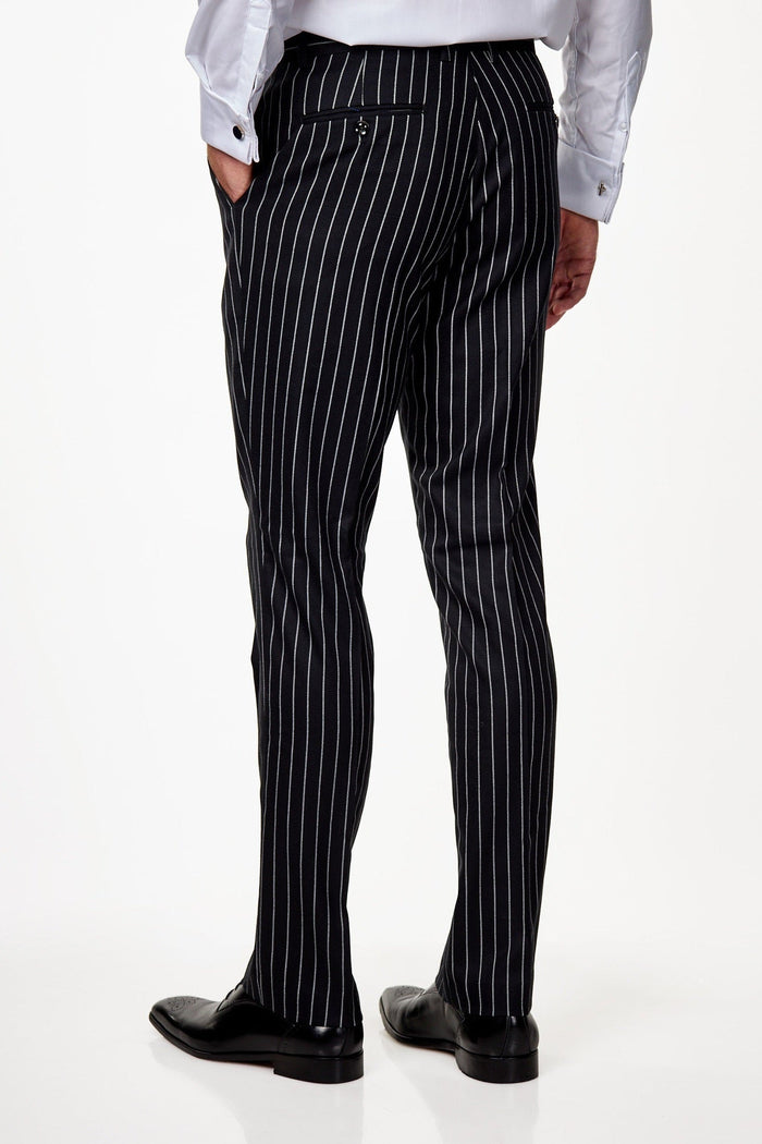 ALFRED - Black Chalk Stripe Double Breasted Suit