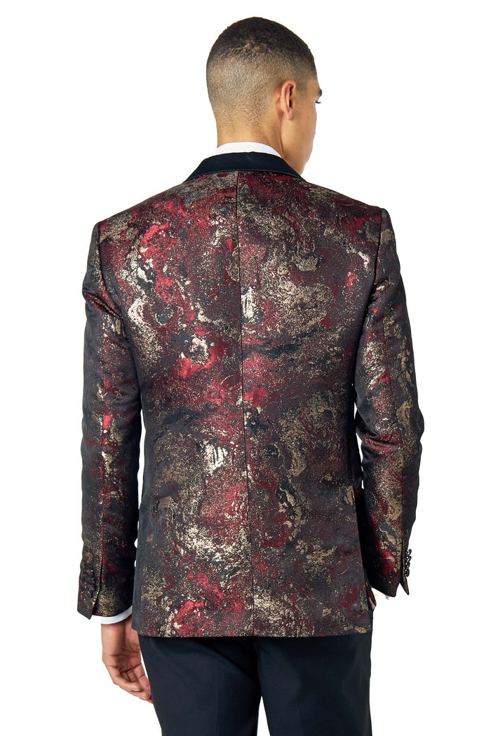 ALINO – MAROON WEDDING PARTY TUXEDO 3 PIECE SUIT